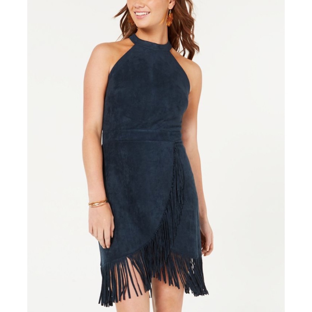 NWT Rosie Harlow Faux-Suede Fringe Dress - size XS